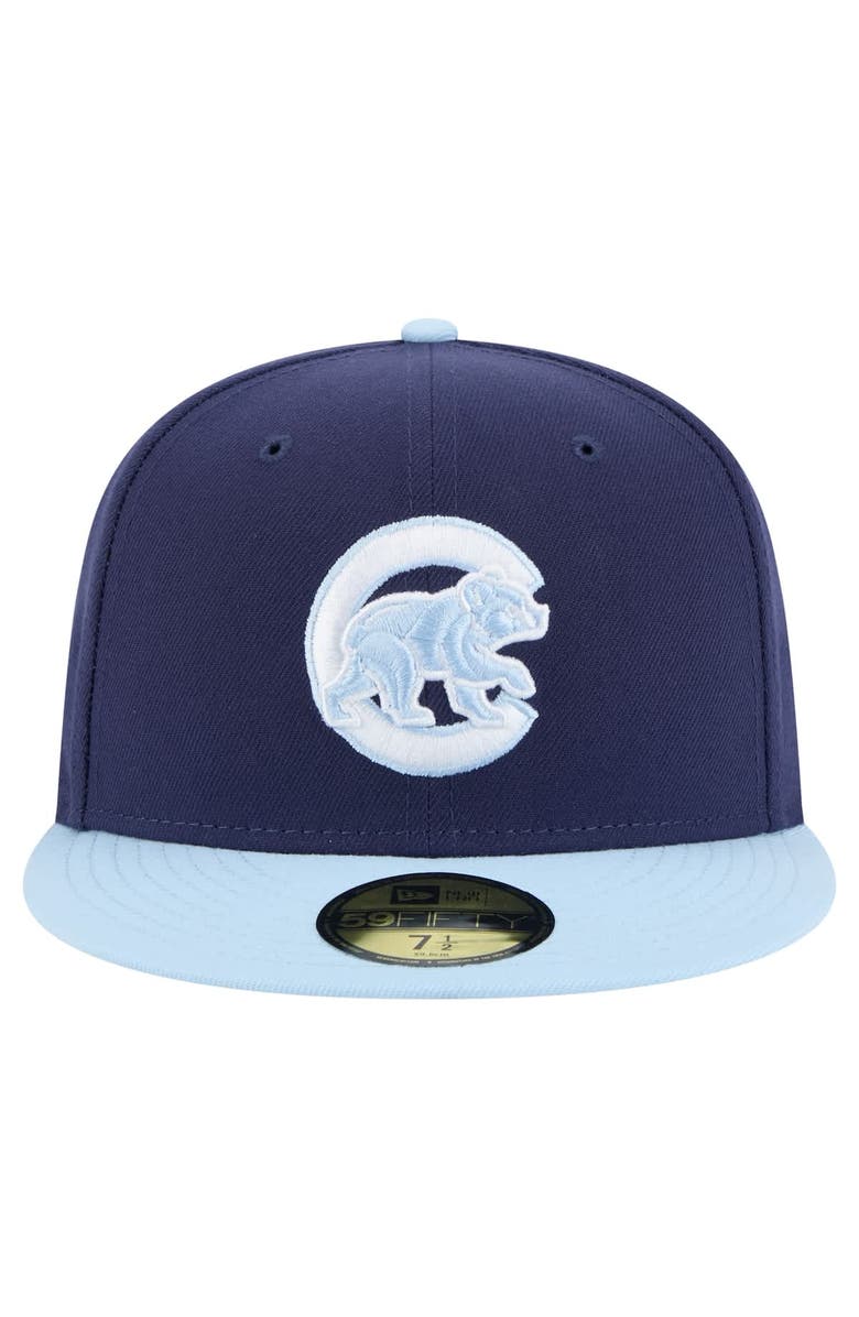 New Era Men's New Era Navy/Light Blue Chicago Cubs Color Pack 2-Tone 59FIFTY Fitted Hat, Alternate, color, 