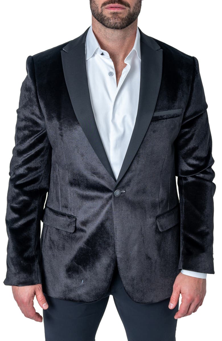 Maceoo Tesla Black Velvet Dinner Jacket, Main, color,