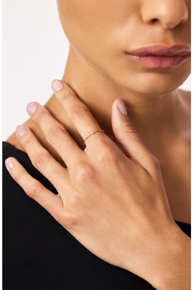 Gold Band Ring - Mini Diamond Ring, Alternate, color, Gold