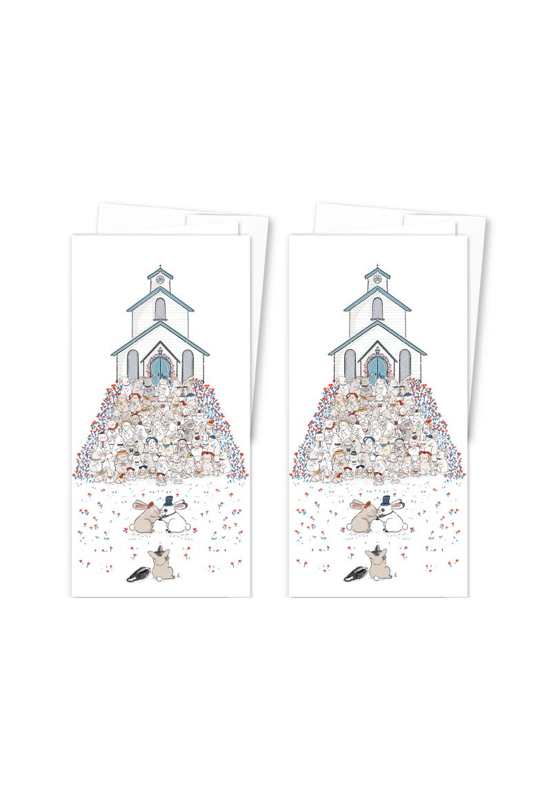 2ct Bunnies Wedding Picture Long Greeting Card Pack, Main, color, Multi-Pack