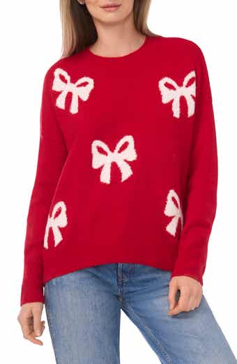 CeCe Sequin Bow Sweater