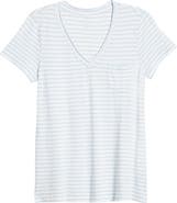 Caslon® V-Neck Short Sleeve Pocket T-Shirt