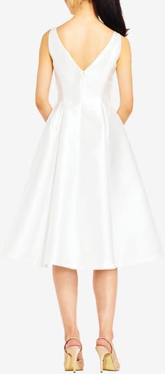 Sleeveless Mikado Fit & Flare Midi Dress