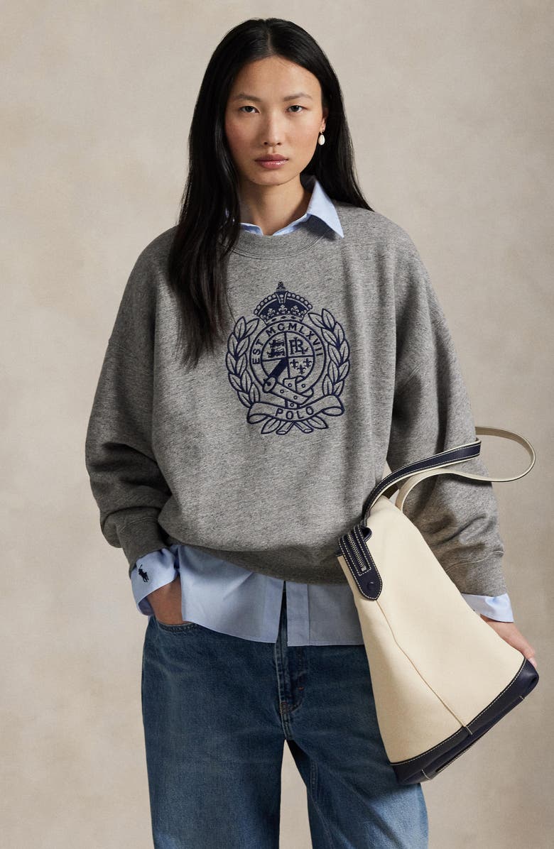 Polo Ralph Lauren Embroidered Crest Sweatshirt, Alternate, color,