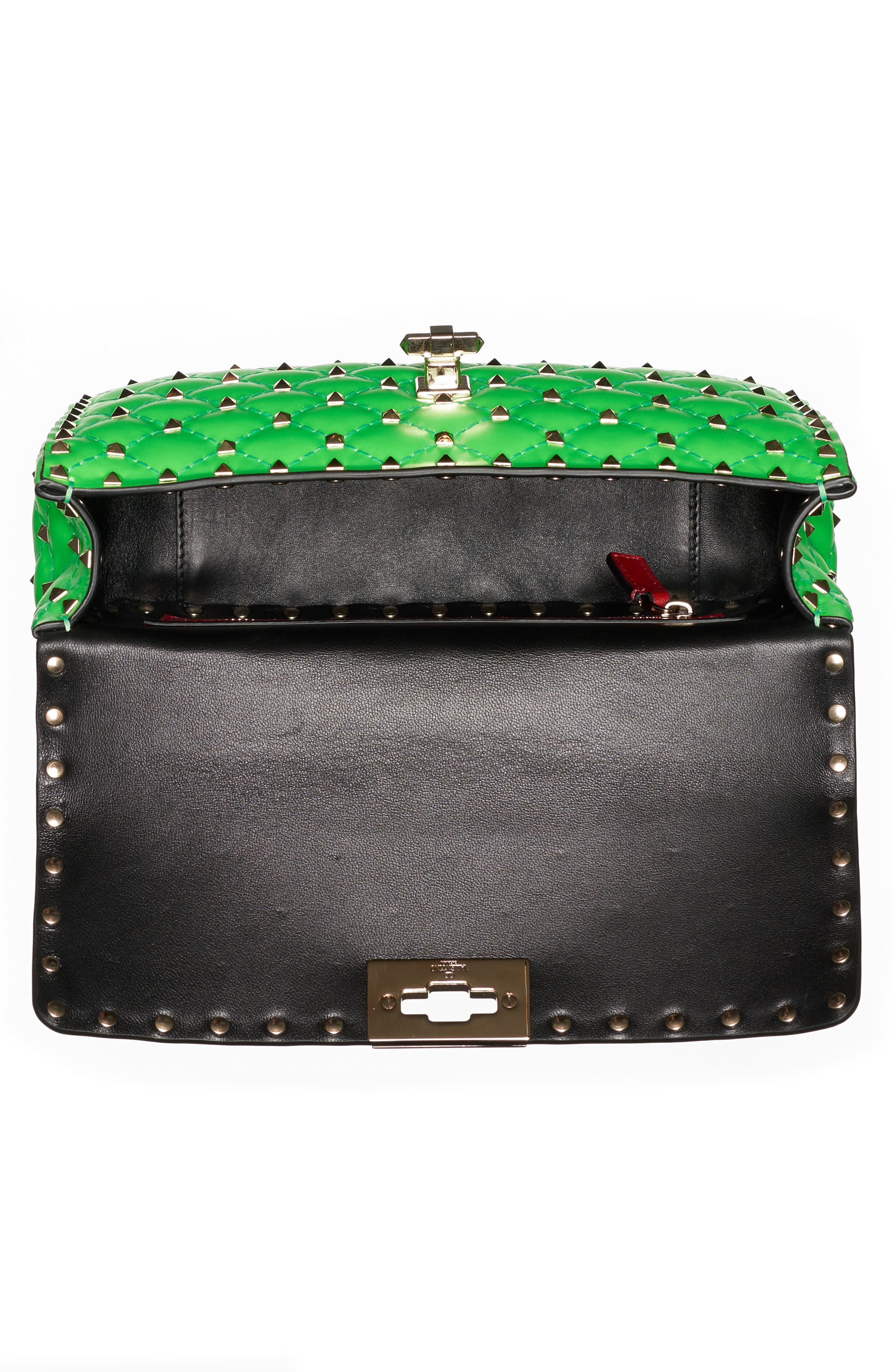 Valentino Garavani Medium Rockstud Spike Leather Shoulder Bag, Alternate, color, 
