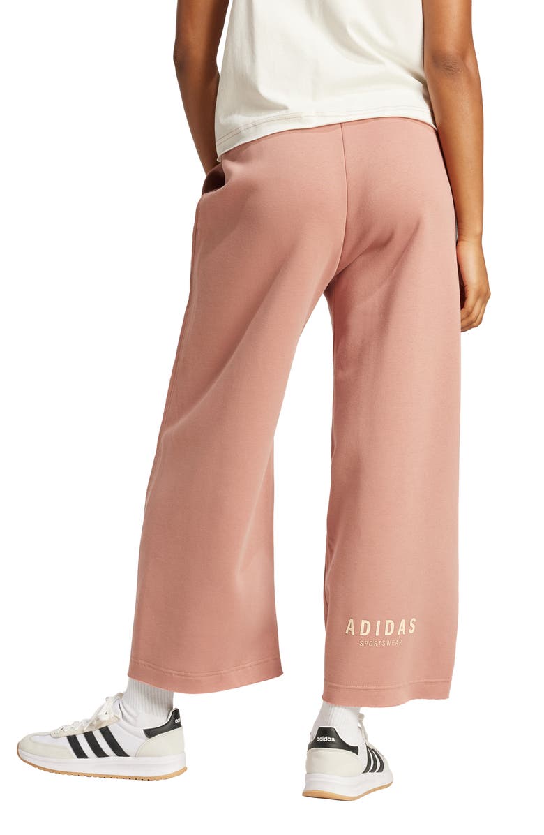 adidas Loose Fit Crop Fleece Pants, Alternate, color, 