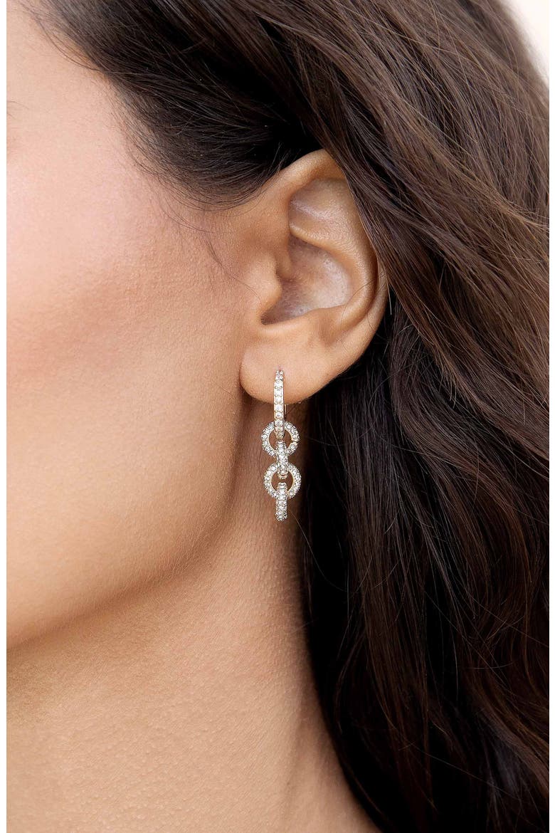 Pavé Drop Earrings, Alternate, color, GOLD