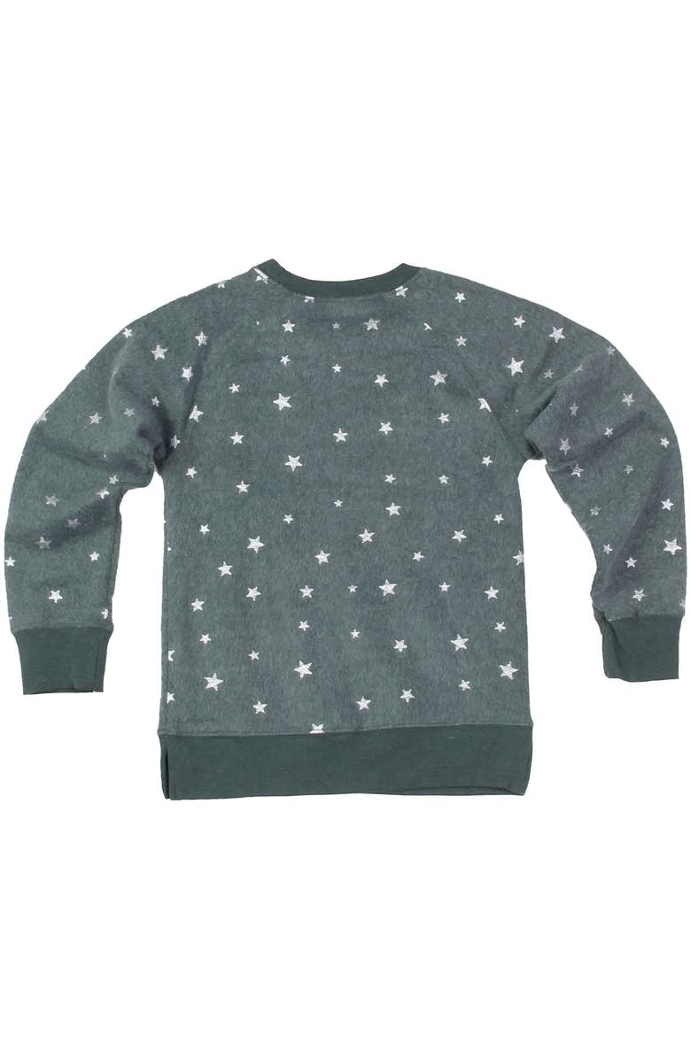 Wes & Willy Girls Youth Wes & Willy  Green Green Bay Packers Shimmer Star Reverse Fleece Pullover Sweatshirt, Alternate, color, 