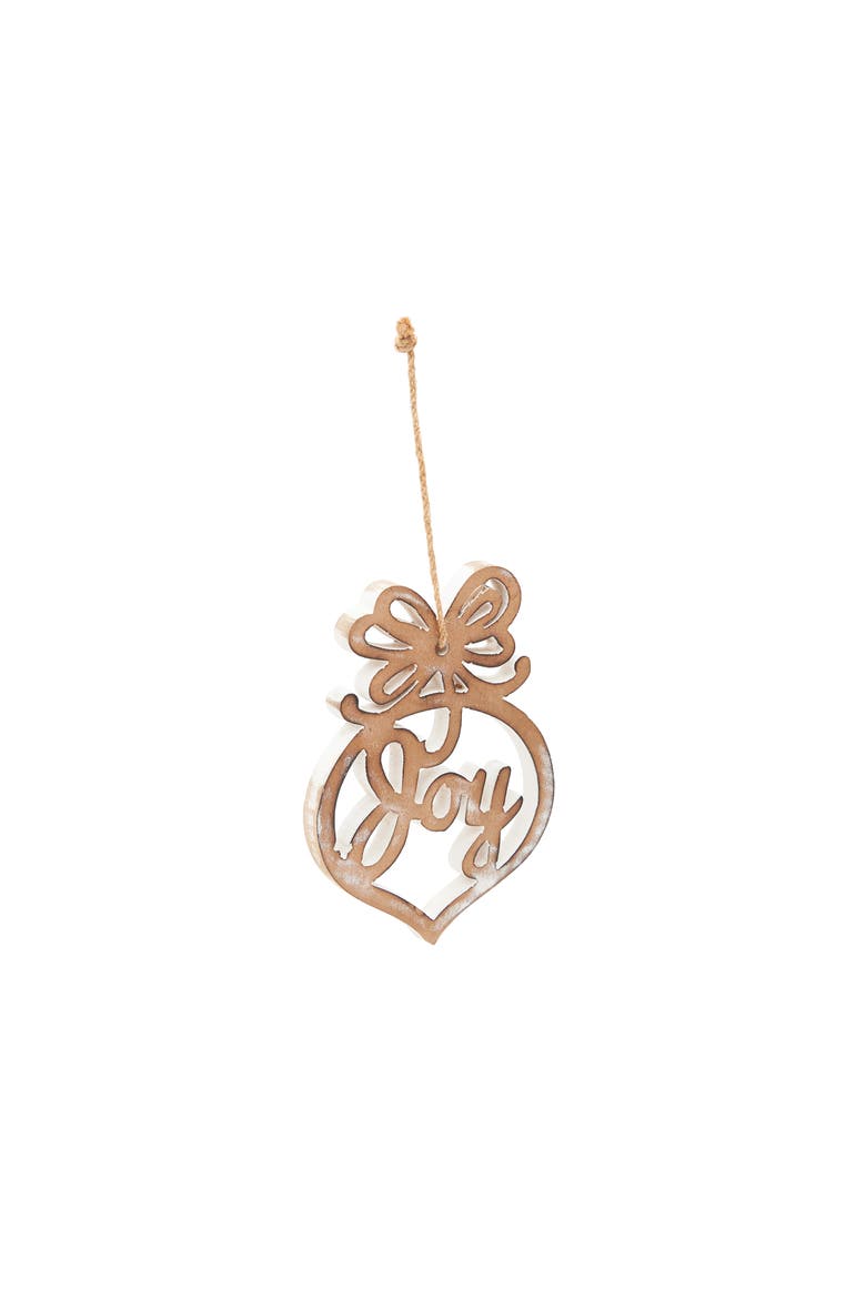 MDF Disc W/Joy Christmas Tree Ornament, Main, color, Gold