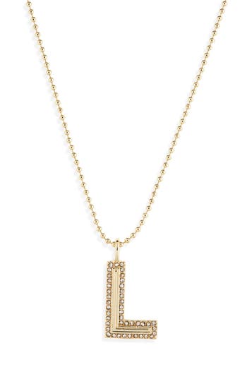 Baublebar Arianna Initial Pendant Necklace In Gold