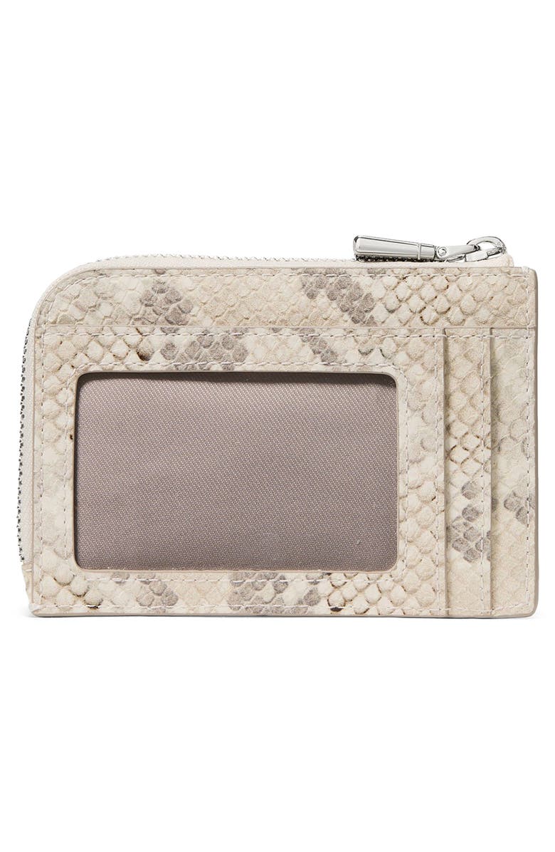 Kate Spade New York mini snake embossed leather zip card case, Alternate, color, Neutral Multi