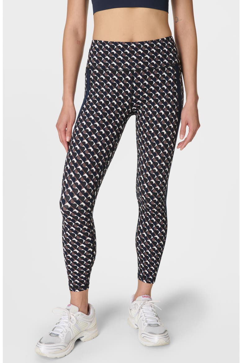 Geo Print Side Stripe Leggings, Main, color, BLACK BAUHAUS PRINT