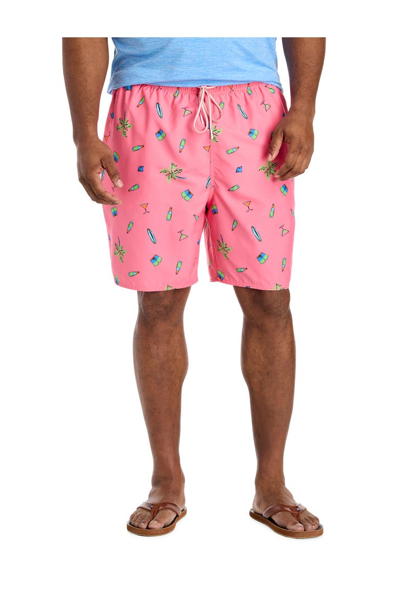 Big & Tall Beach Party Swim Trunks, Main, color, PINK MULTI