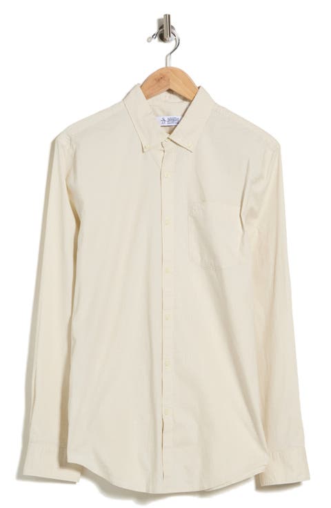 Stretch Poplin Cotton Button-Down Shirt