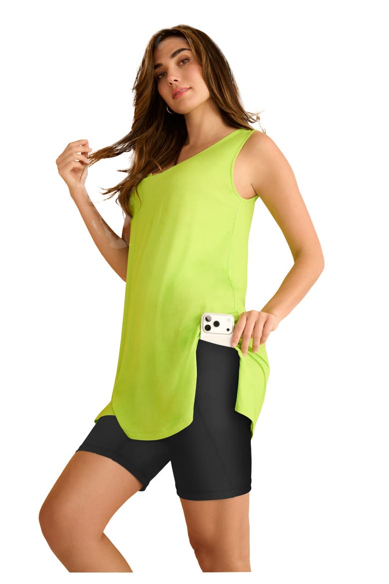 Plus Size Soft Sculpt Pull On Side Pocket Bike Shorts, Main, color, BLACK