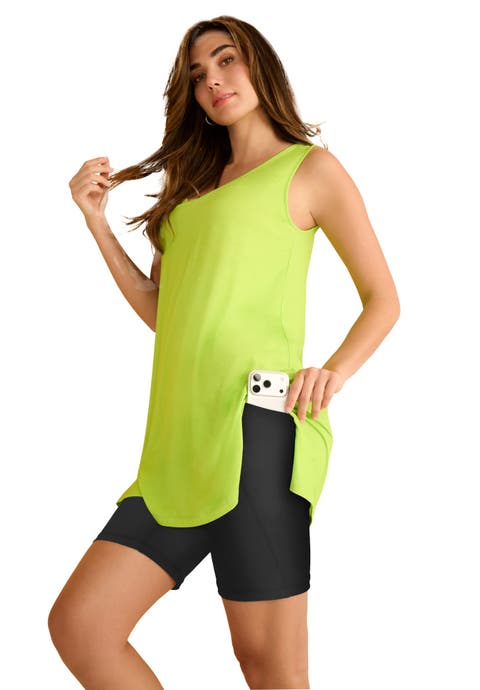 Plus Size Soft Sculpt Pull On Side Pocket Bike Shorts