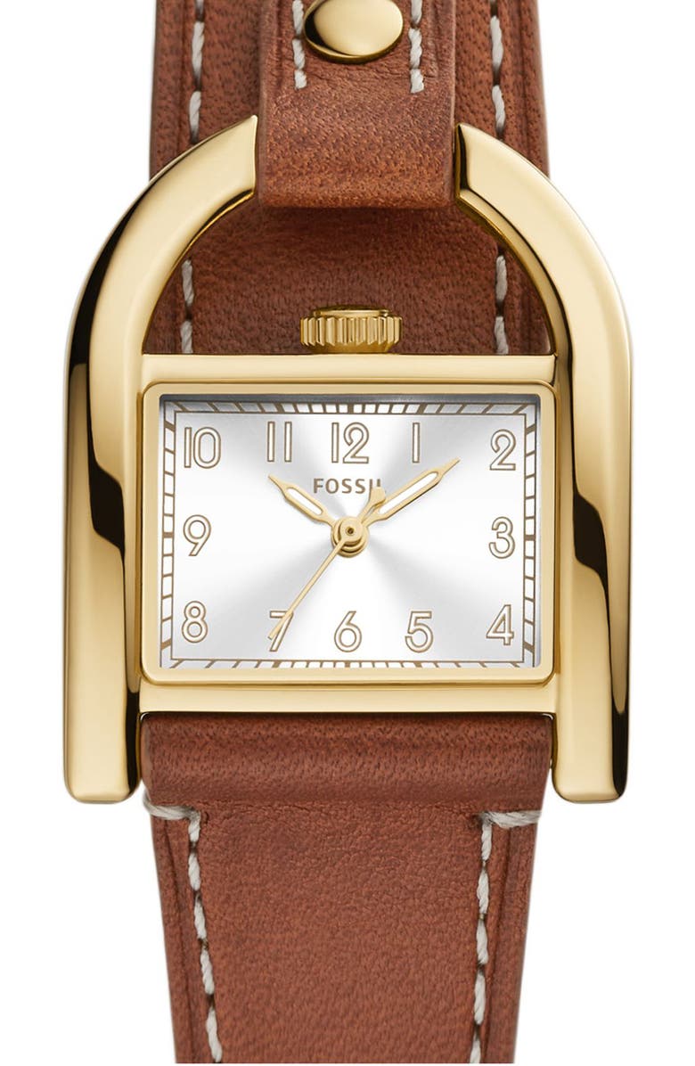 Fossil Harwell East West Leather Strap Watch, 28mm, Alternate, color,