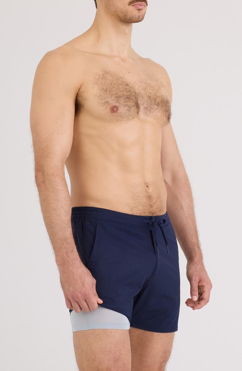 SAXX Harbormaster 2N1 5-Inch Swim Trunks, Alternate, color, Chk Please-Maritime