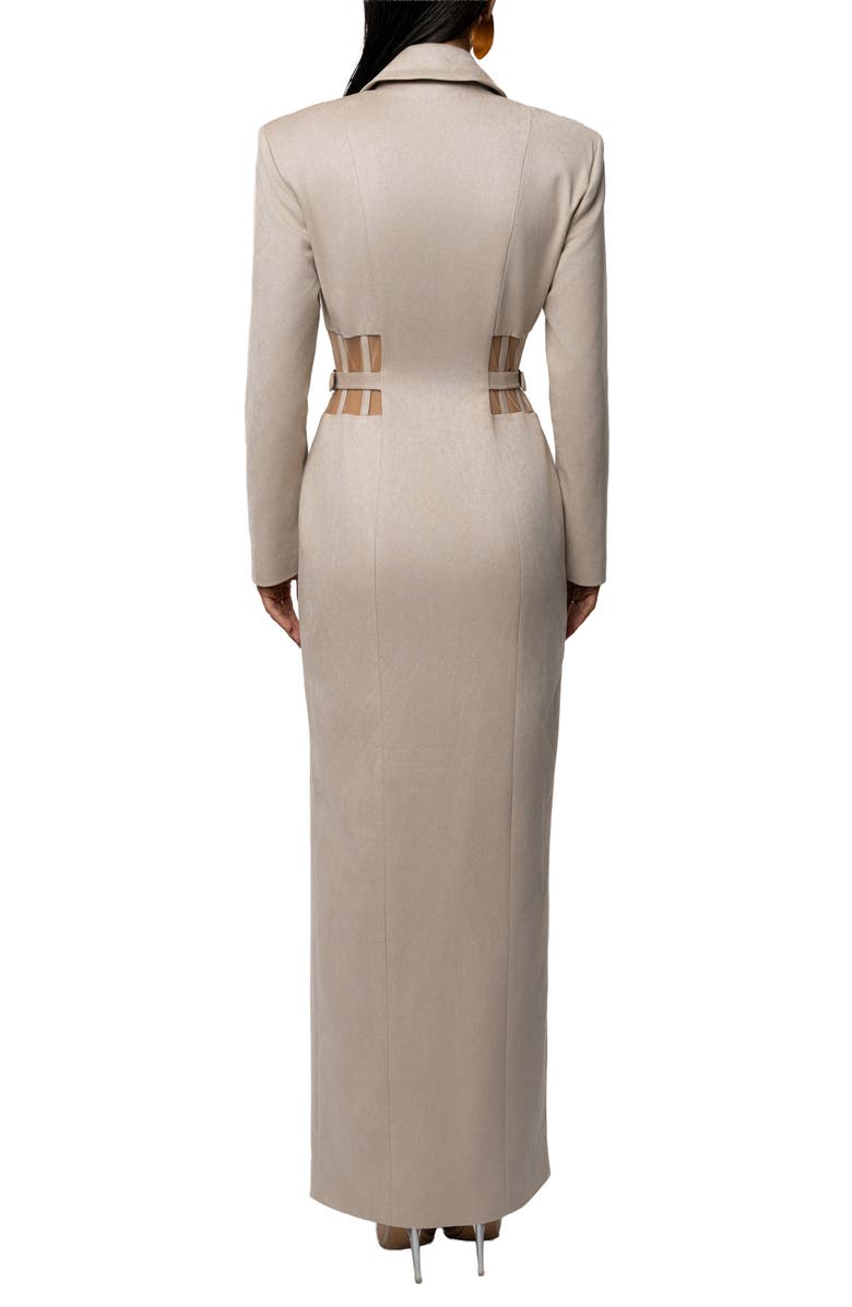 JLUXLABEL Faux Suede Maxi Coatdress, Alternate, color,