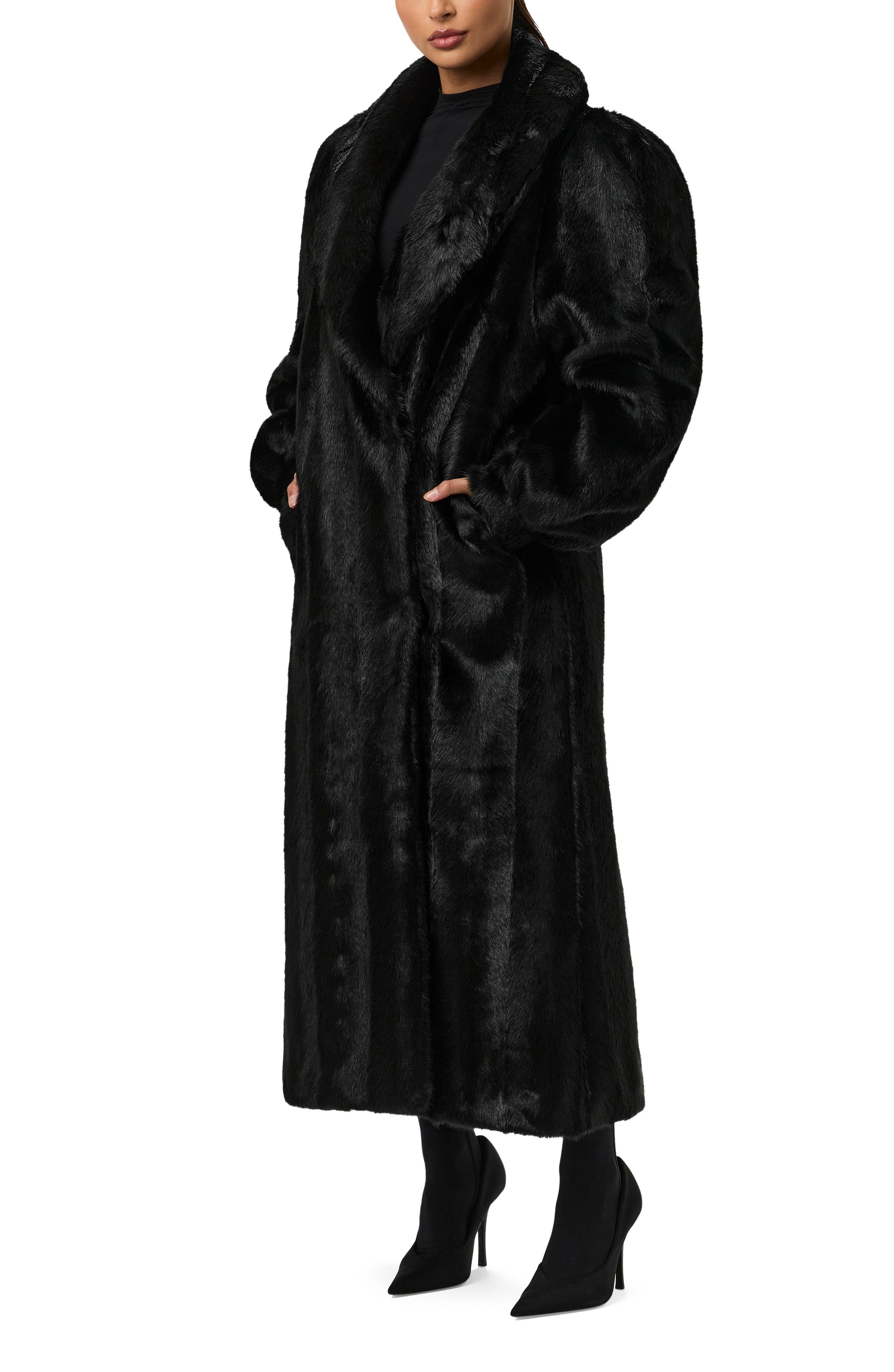 Longline Faux Fur Coat (Women) | Nordstrom