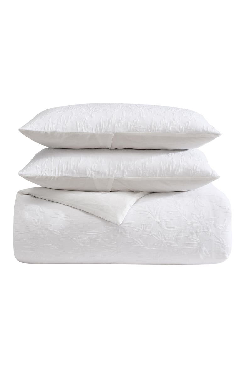 Seaside Floral King Comforter & Sham Set, Main, color, WHITE