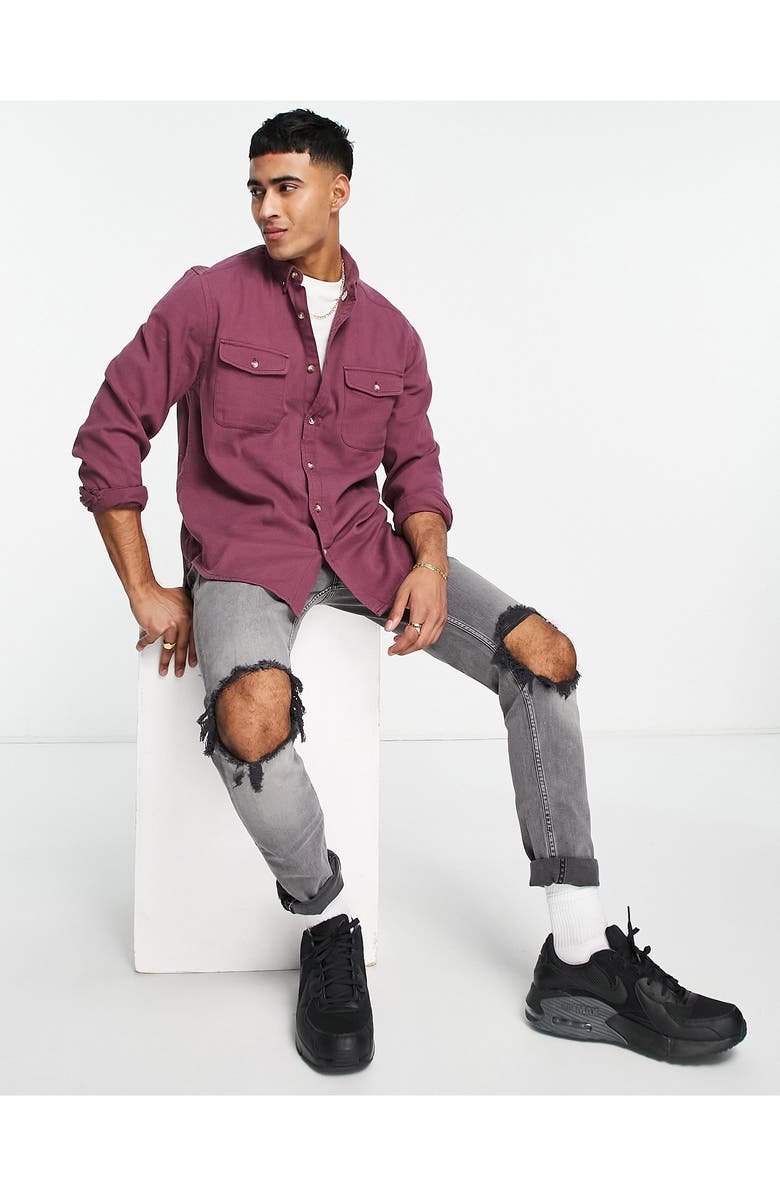 ASOS DESIGN Double Pocket Cotton Shacket, Alternate, color,