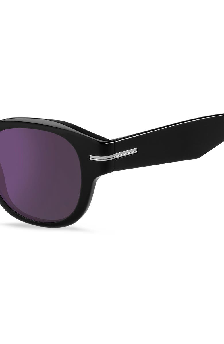 BOSS 48mm Gradient Small Rectangular Sunglasses, Alternate, color, Black/ Violet Sp Ar