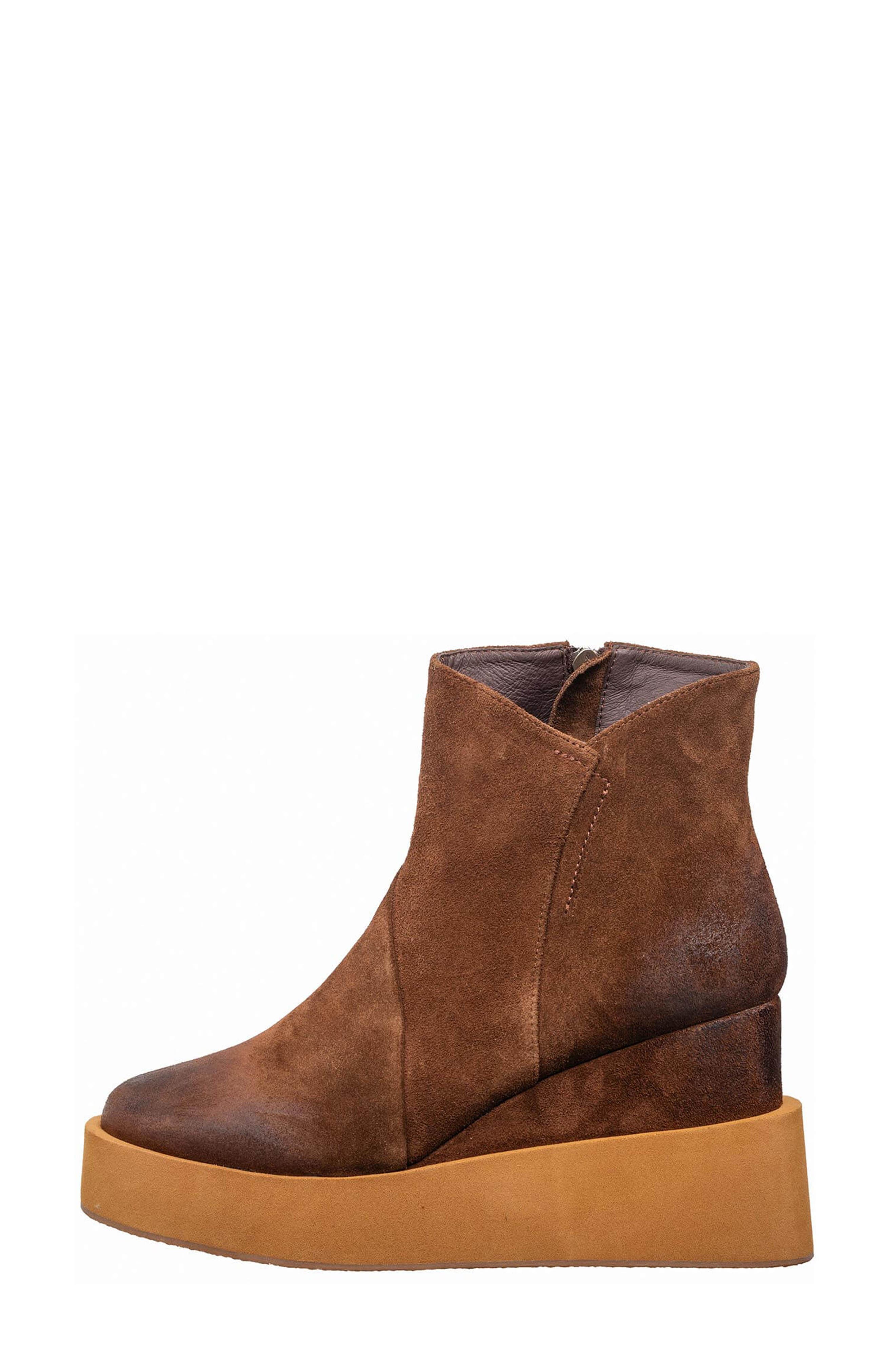 Suede Platform Wedge Boot, Alternate, color, CHOCOLATE
