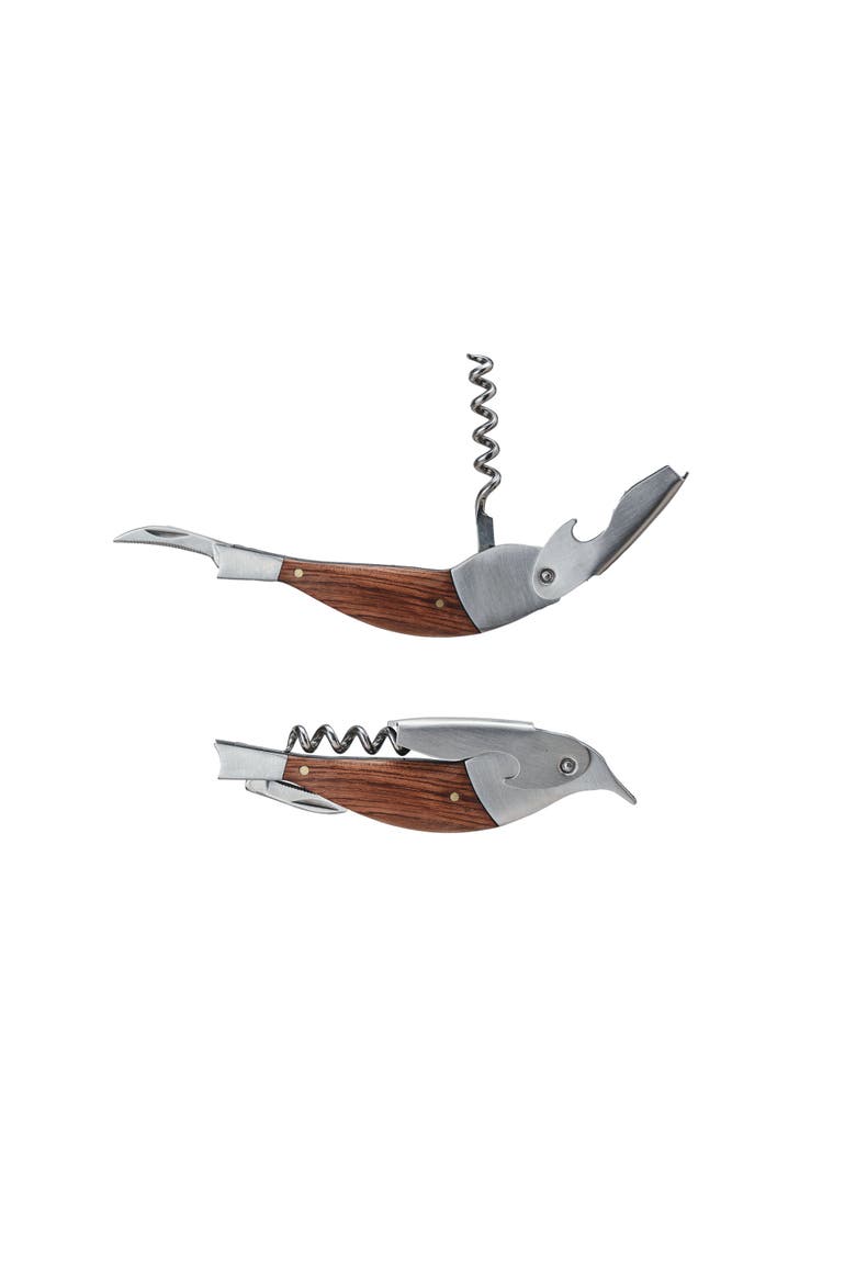 Merbau Wood Bird Bottle Opener, Natural, Main, color, Natural
