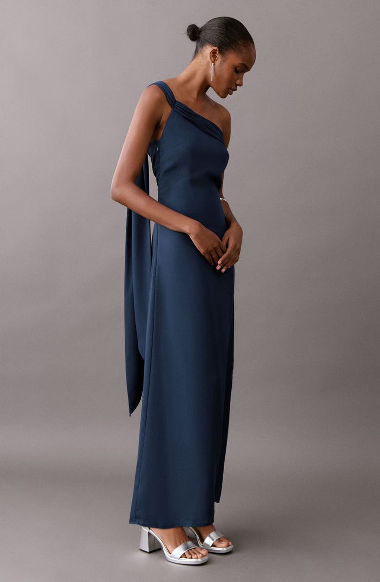 MANGO TEEN One-Shoulder Midi Dress, Alternate, color, 