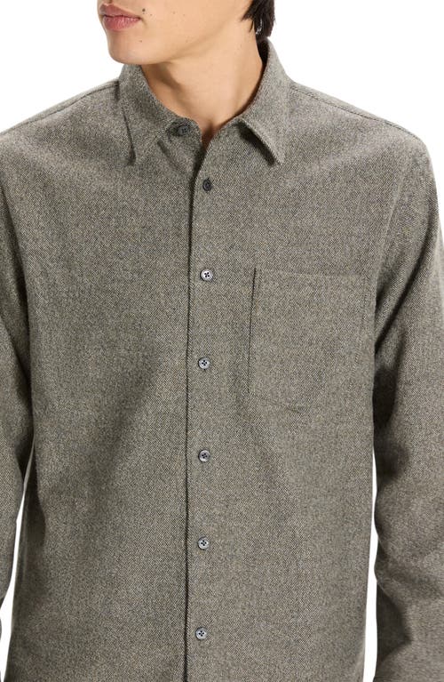Theory Weekend Brushed Cotton Twill Button-up Shirt In Gray
