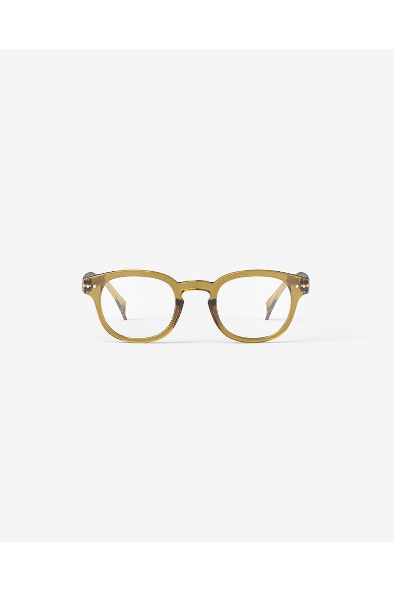 #C 49mm Square Reading Glasses, Main, color, Golden Green