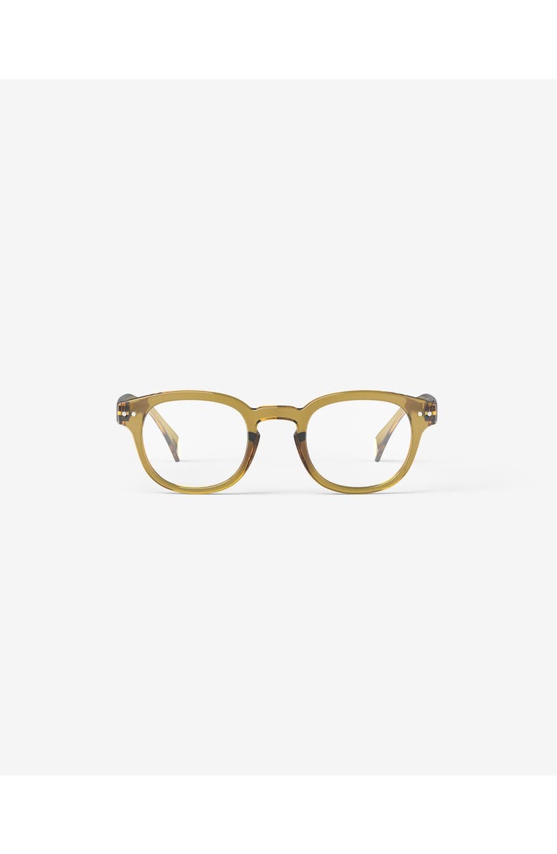 IZIPIZI #C 49mm Square Reading Glasses, Main, color, Golden Green