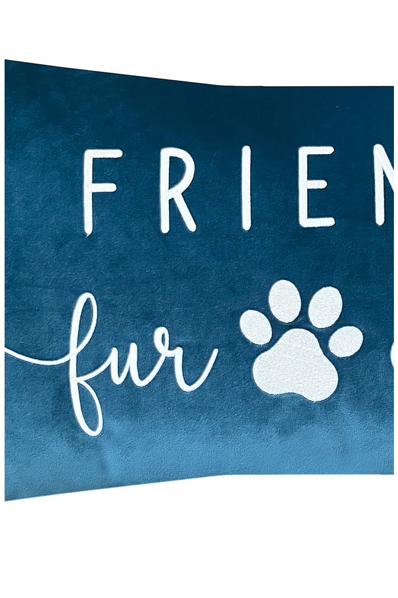Friends Fur Ever Embroidered Accent Pillow, Alternate, color, BLUE
