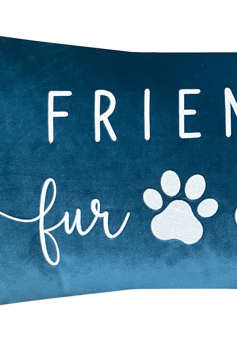 STUDIOCHIC Friends Fur Ever Embroidered Accent Pillow, Alternate, color, Blue