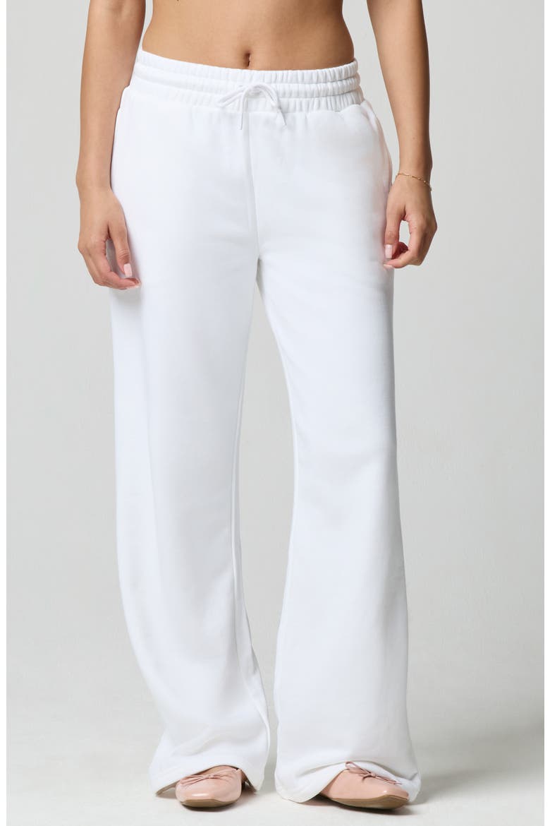 Cozy Crush Wide Leg Sweatpants, Main, color, BRIGHT WHITE