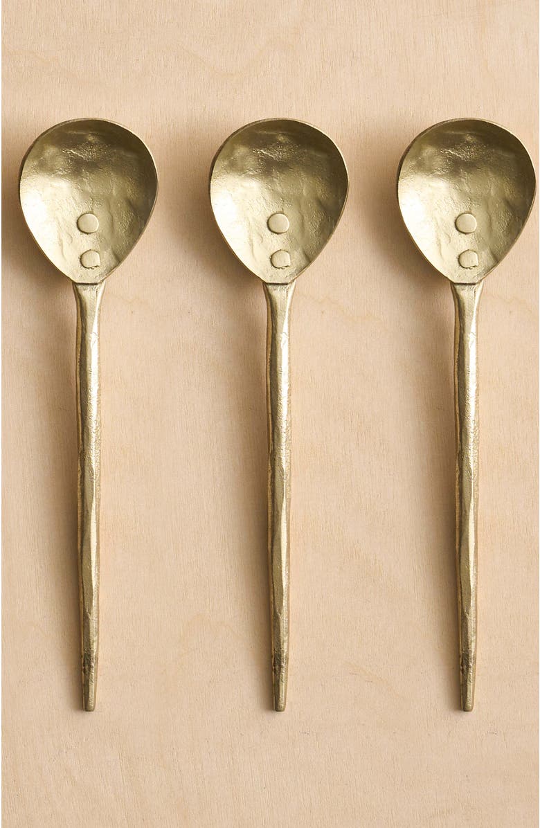 The Collective Home Forge Brass Small Spoons - Set of 3, Main, color,