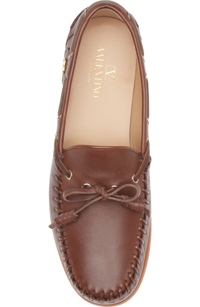 Valentino Garavani Boat Shoe, Alternate, color, Brown