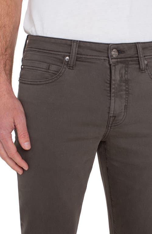 Liverpool Kingston Modern Slim Straight Leg Twill Pants In Brown