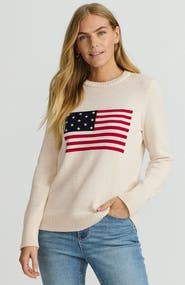 Lands' End Cotton Drifter Crew Neck Sweater - Embroidered
