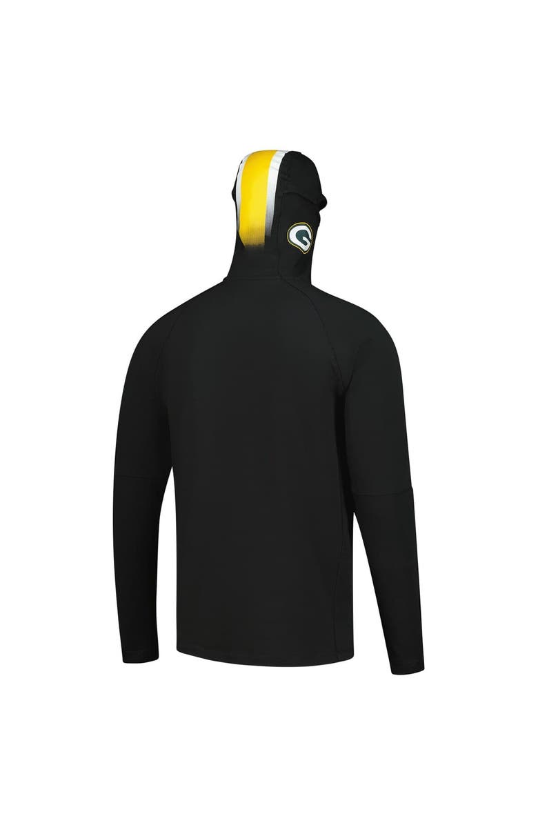 New Era Men's New Era Black Green Bay Packers Functional Fandom Balaclava Helmet Stripe Tri-Blend Hoodie, Alternate, color, Black