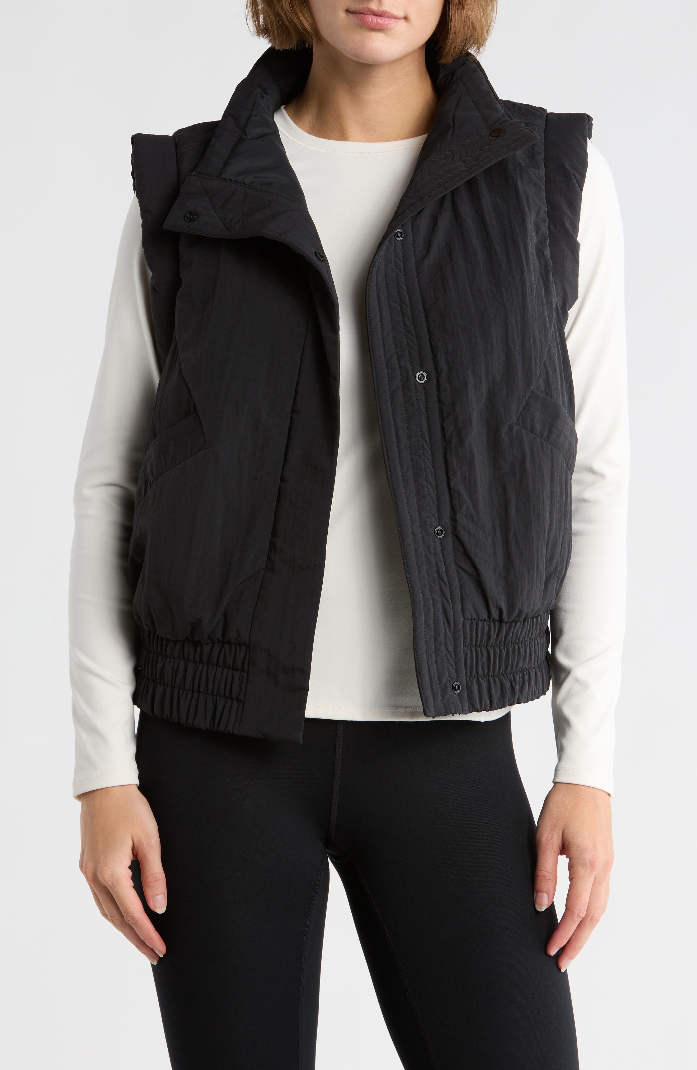 YOGALICIOUS Crinkled Puffer Vest