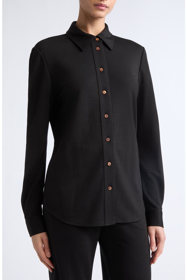 Long Sleeve Button Down Shirt, Alternate, color, BLACK