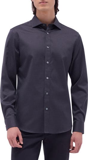 Axel Shaped Fit Jacquard Button-Up Shirt