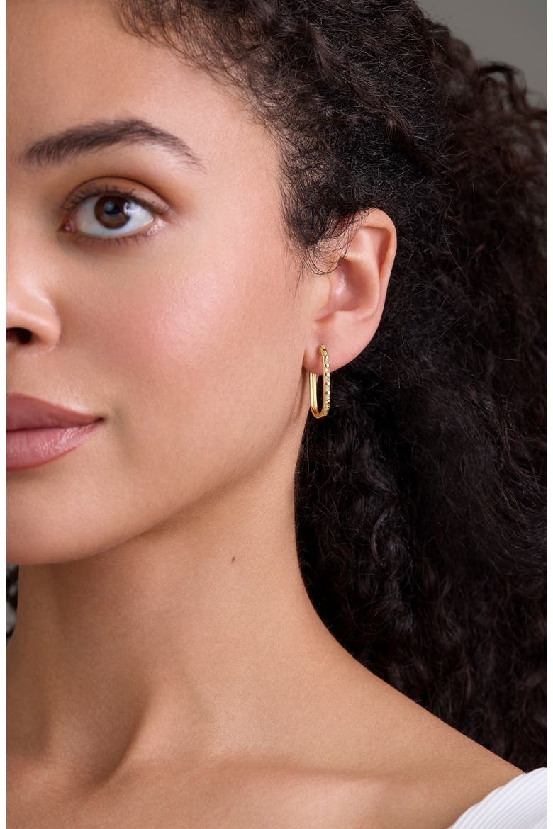 Kiera 18k Gold Diamond Hoop Earrings, Alternate, color, 18KY