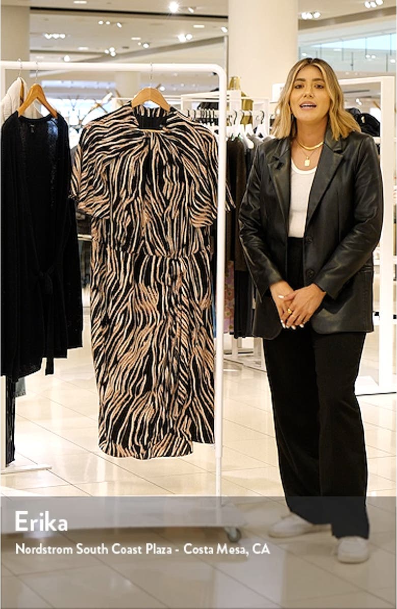 Swirl Print Crepe Midi Dress, sales video thumbnail