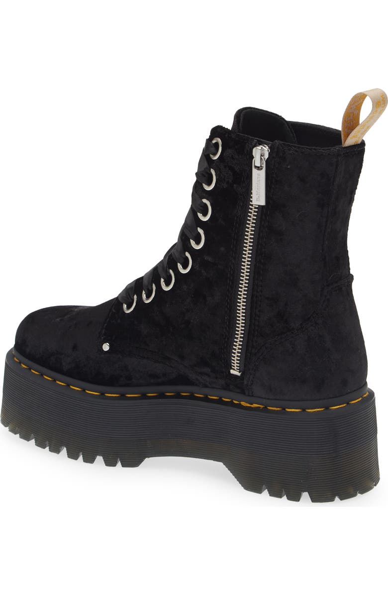 Dr. Martens Jadon Max Velvet Combat Boot, Alternate, color,