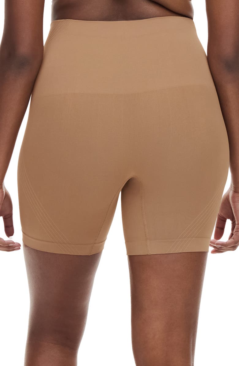Chantelle Lingerie Smooth Comfort Mid Length Bike Shorts, Alternate, color, Terracotta