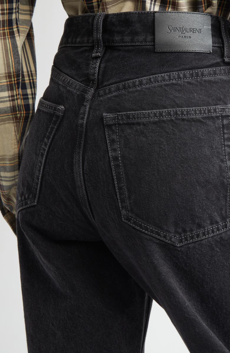 Saint Laurent Tevere V-Waist Baggy Jeans, Alternate, color, 90S French Black