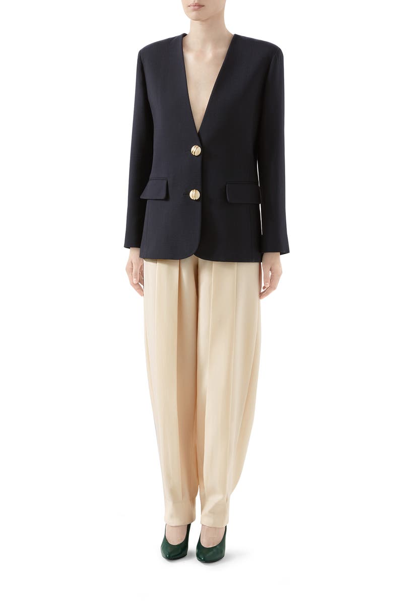 Gucci Wool Crepe Blazer, Alternate, color, 